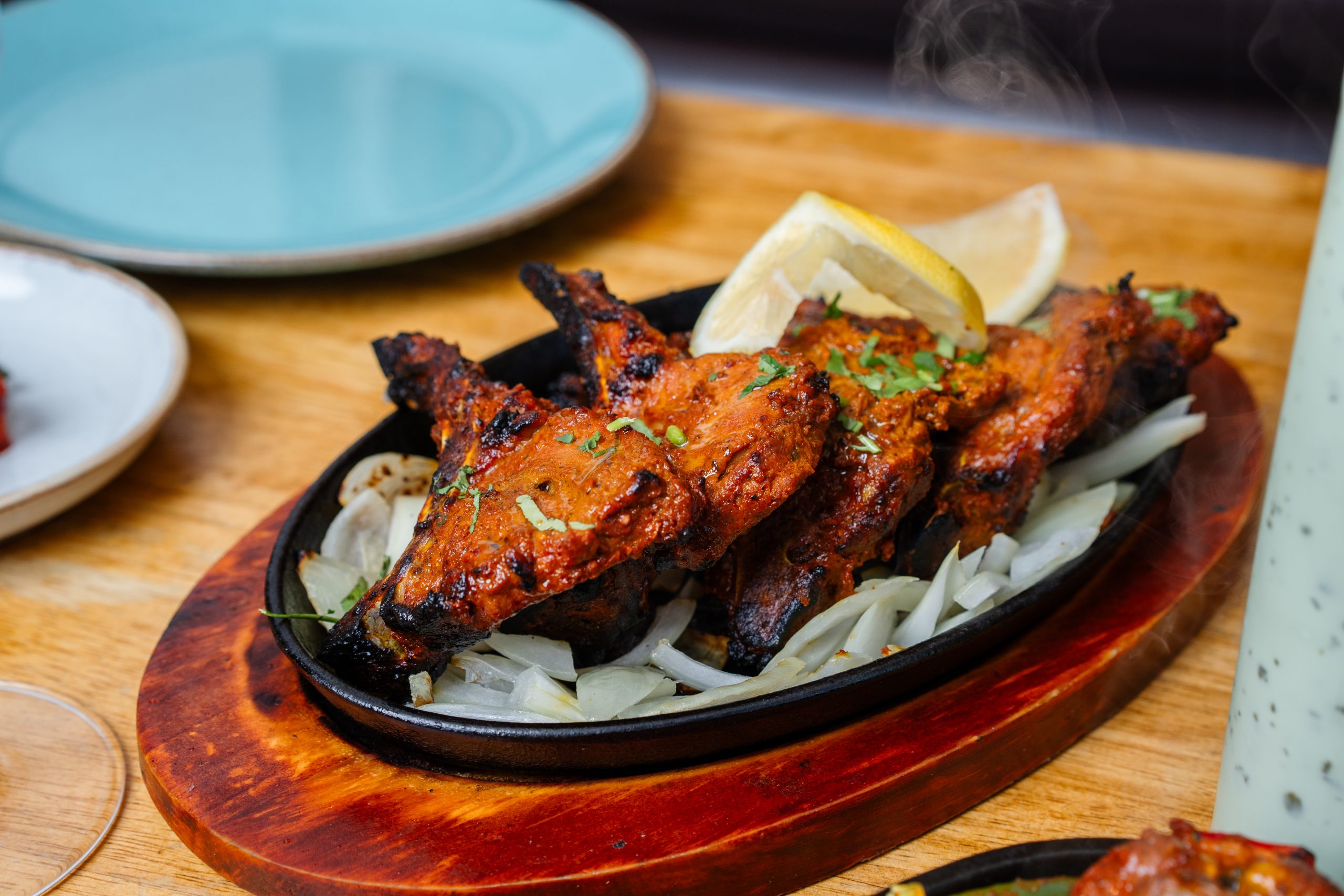 spiced lamb chops with cucumber salad recipe